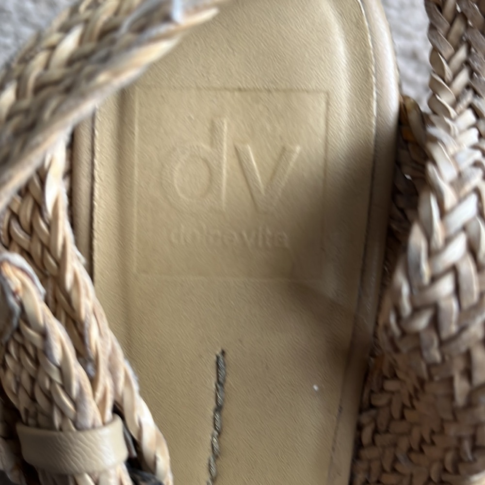 Natural beige Dolce Vita strappy twine sandal wedges - Picture 6 of 13